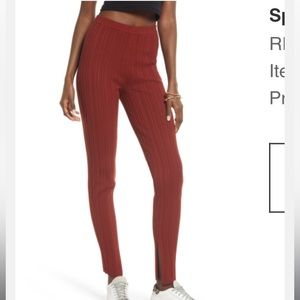 NEW Open Edit Split Hem Knit Pants Small S Copper Sweater Pants